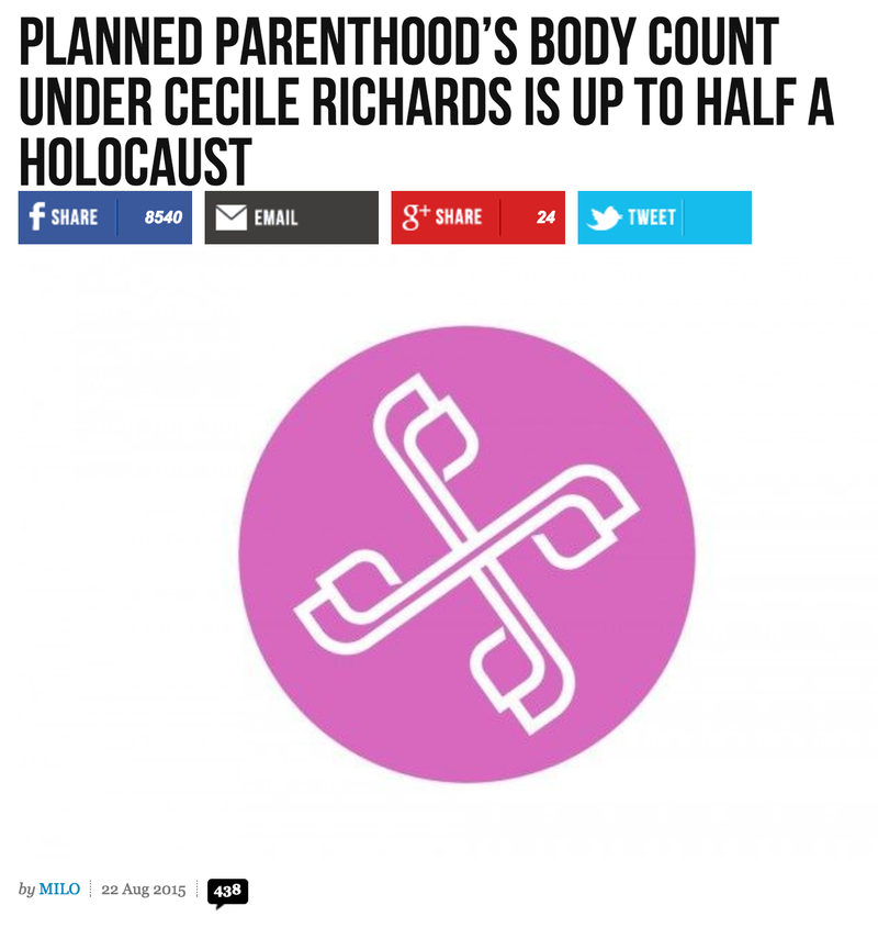 Titular: “El recuento de cadáveres causados por la planificación familiar de Cecile Richards equivale a medio holocausto”